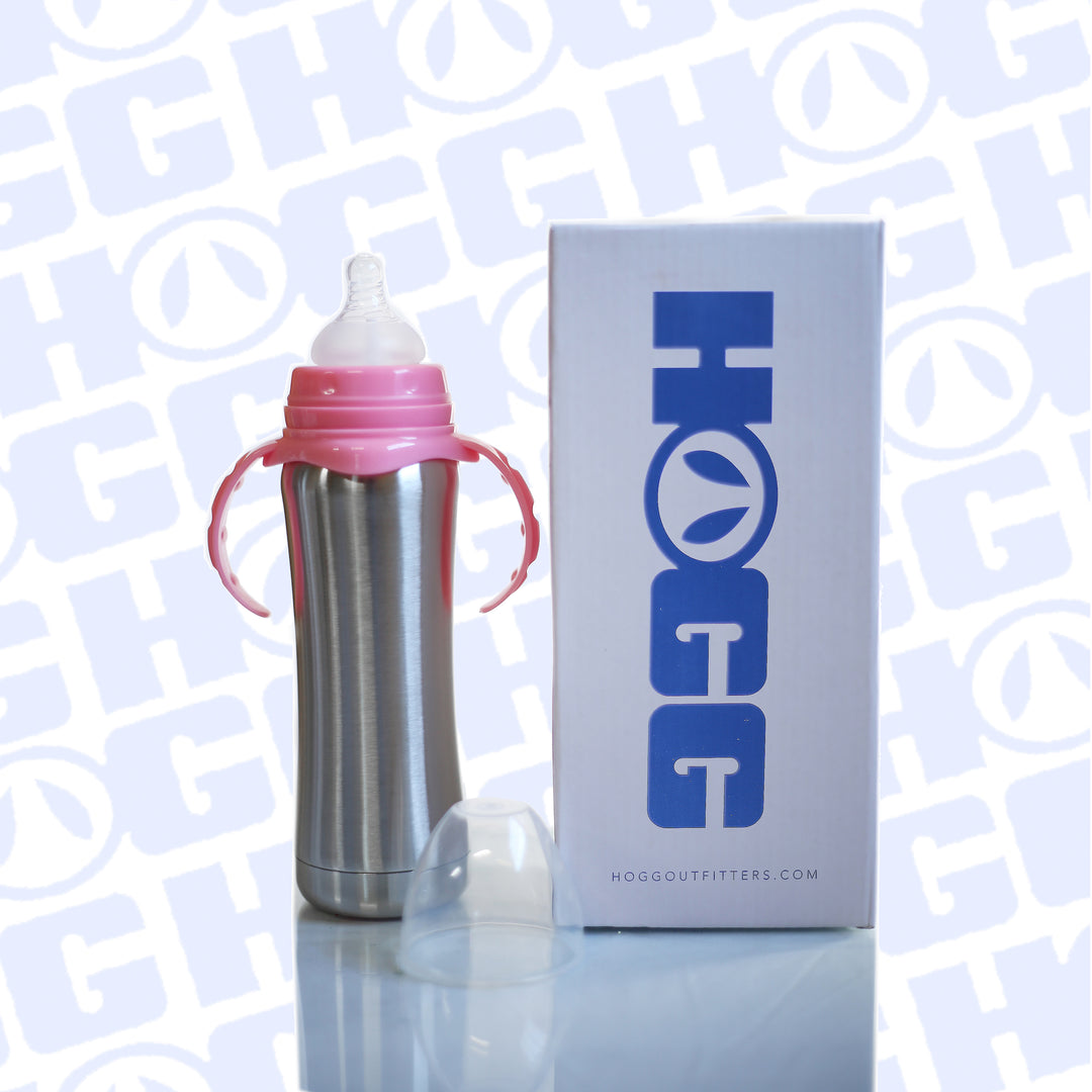 8 oz Pink Top Baby Bottle Custom