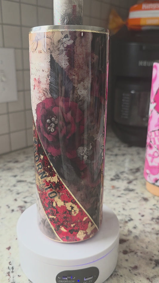 20oz Skinny Red Rose Multi Media Tumbler-RTS